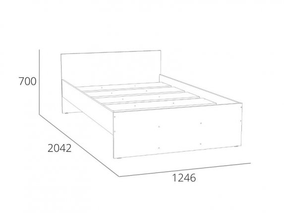 Кровать 1200 НМ 011.53-02 Симпл Дуб Сонома