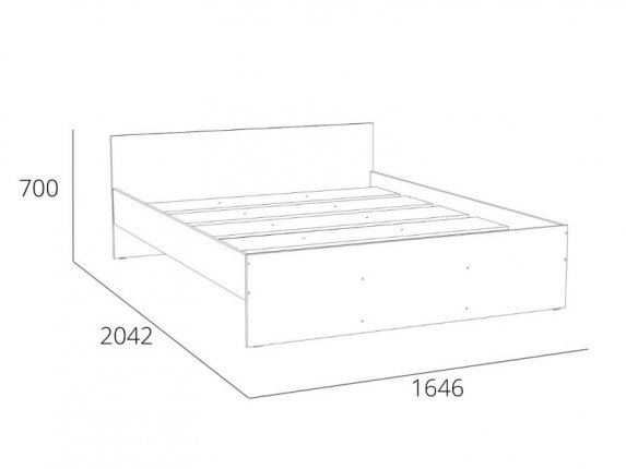 Кровать 1600 НМ 011.53 Симпл Дуб Сонома